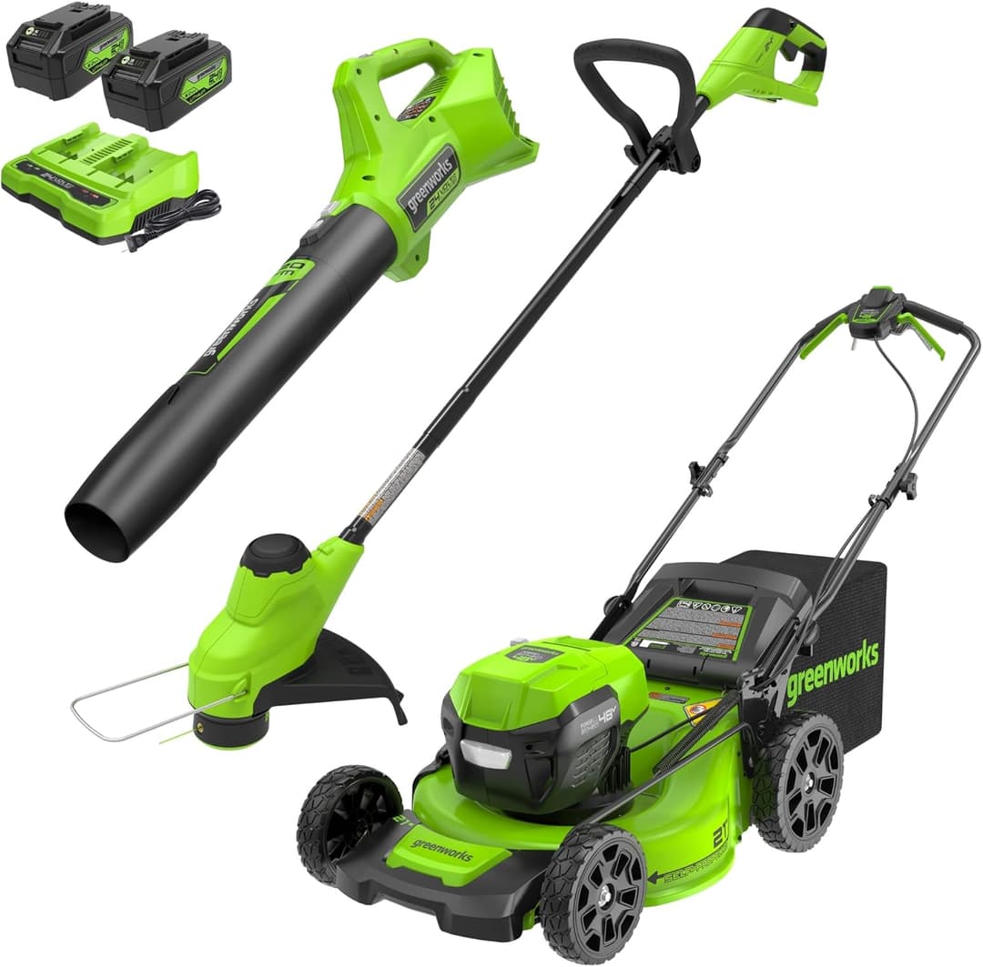 Greenworks 48V 21" Mower & Trimmer/Blower Kit